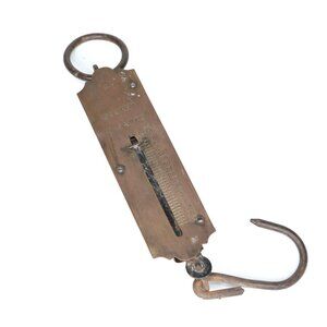 Vintage Brass Spring Scale Pocket Balance Bar Display Collectable 60lbs